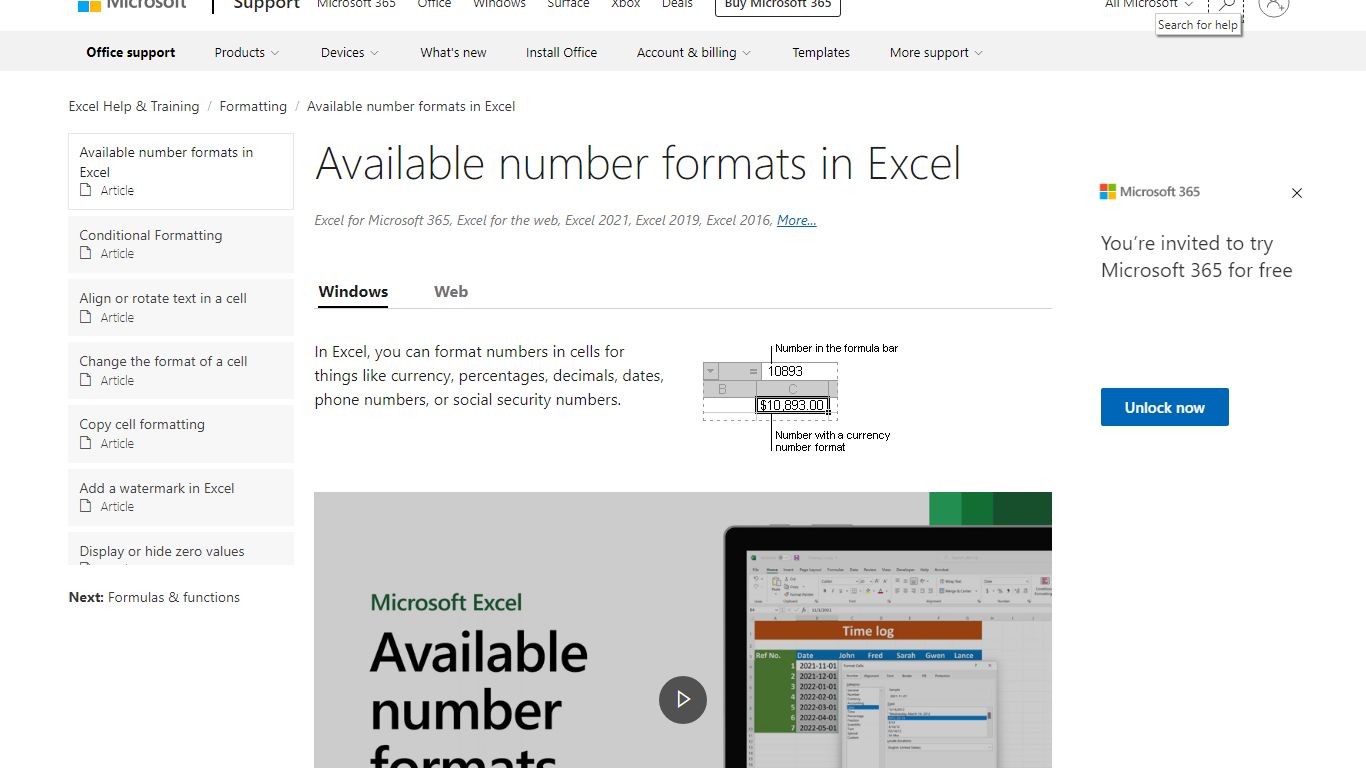 Available number formats in Excel - support.microsoft.com